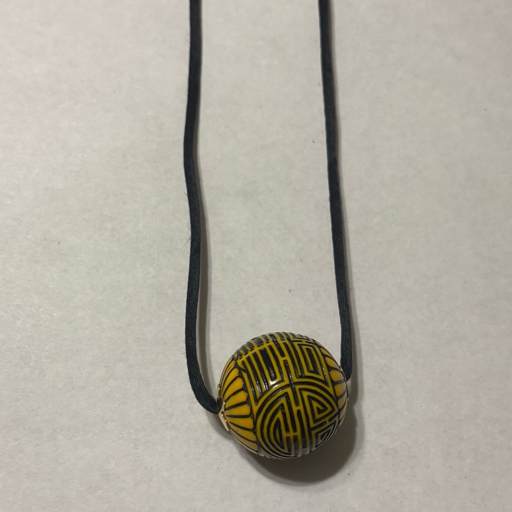 Yellow and Black Pendant Necklace